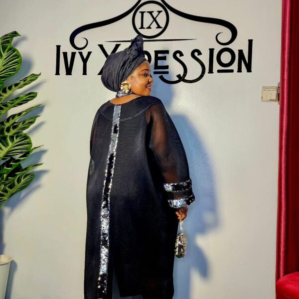 Kaftan Gown with Sequins Embellishments